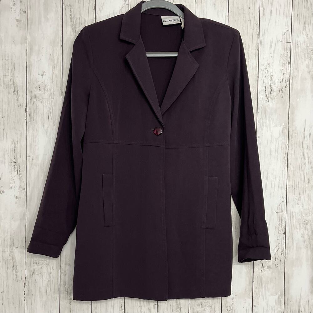 Fashion Bug Y2K Long Sleeve One Button Collared Light Weight Blazer Jacket Small